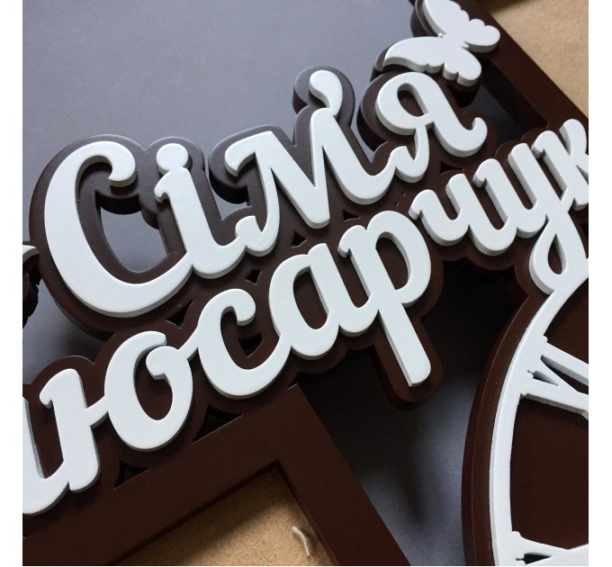Сімейна фоторамка з годинником 
