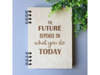 ПІД ЗАМОВЛЕННЯ. Блокнот "The future depends on what you do today". Термін виготовлення 2-3 робочих дні.