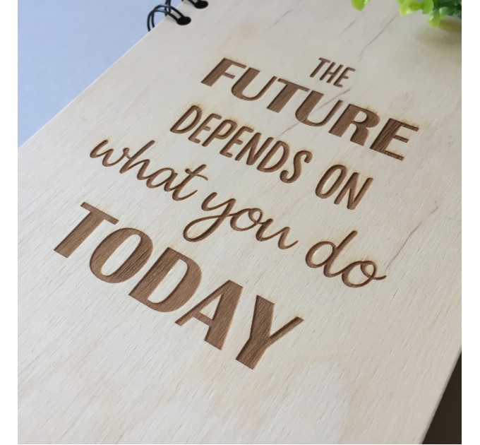 ПІД ЗАМОВЛЕННЯ. Блокнот "The future depends on what you do today". Термін виготовлення 2-3 робочих дні.