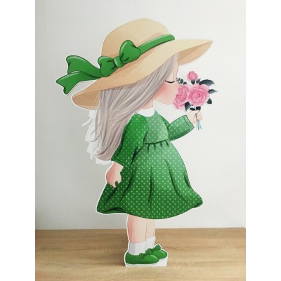 Фігура Дівчинка в капелюшку і зеленій сукенці ПІД ЗАМОВЛЕННЯ